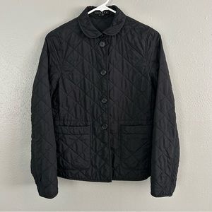 Theory Black Quilted Michie Jacket Size S Button Front Coat With Pockets